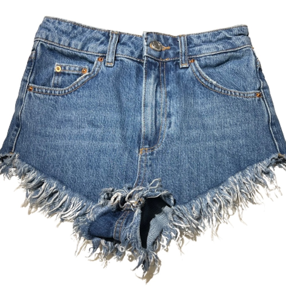 distressed jean shorts
